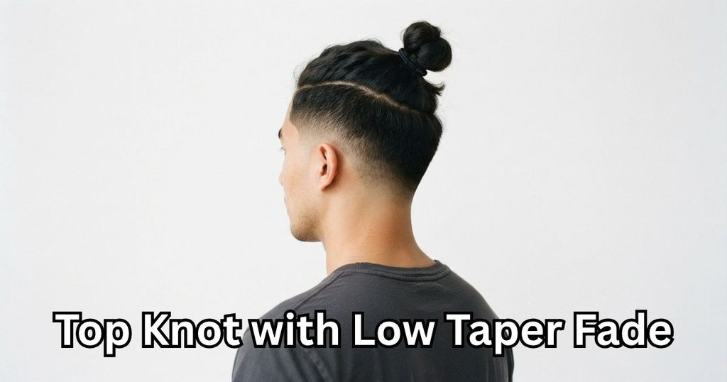 Top Knot with Low Taper Fade