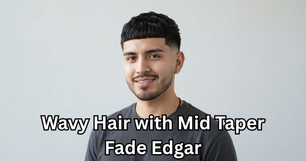 Wavy Hair with Mid Taper Fade Edgar