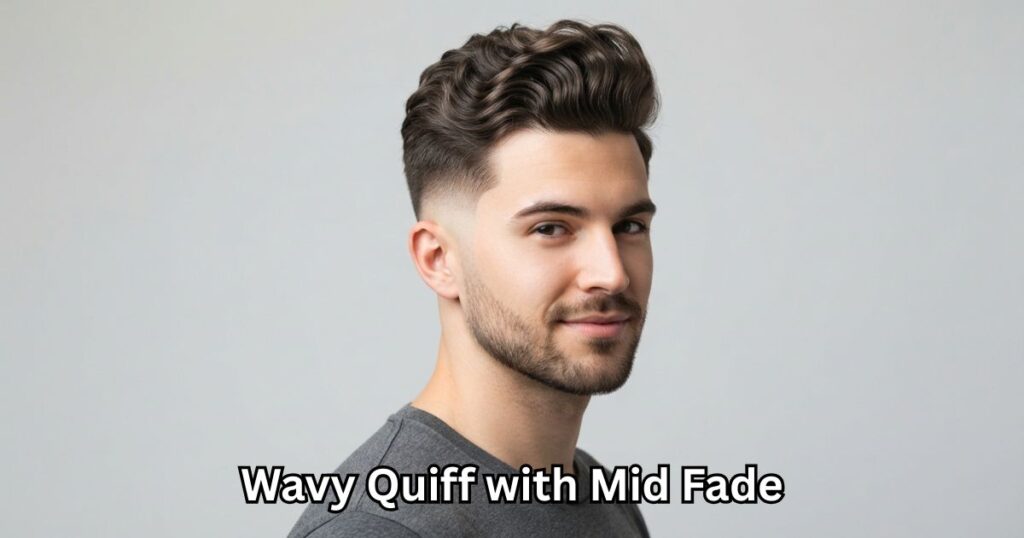 Wavy Quiff with Mid Fade
