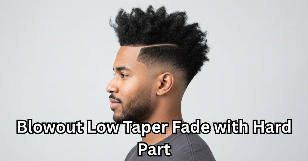 Blowout Low Taper Fade with Hard Part