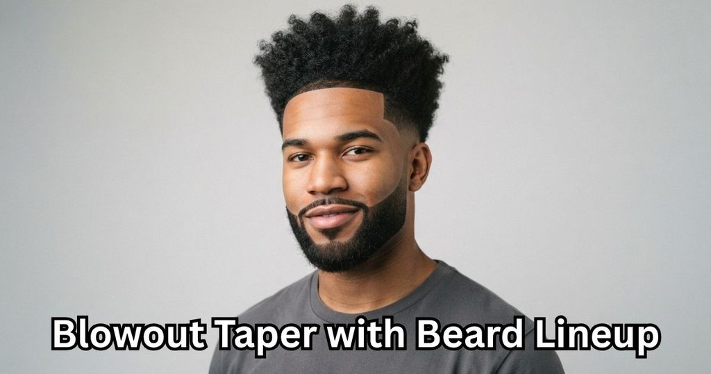 Blowout Taper with Beard Lineup
