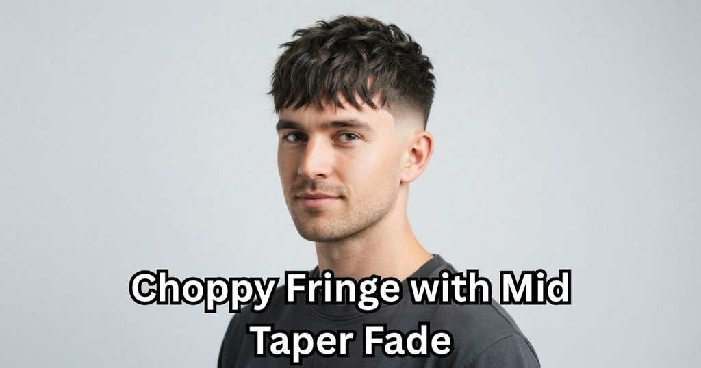 Choppy Fringe with Mid Taper Fade