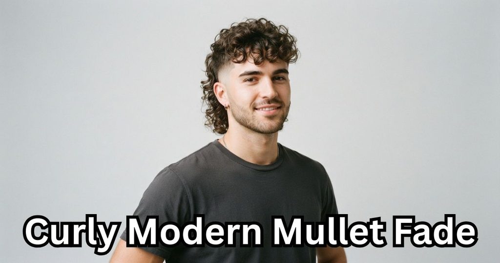 Curly Modern Mullet Fade