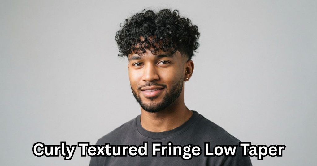 Curly Textured Fringe Low Taper