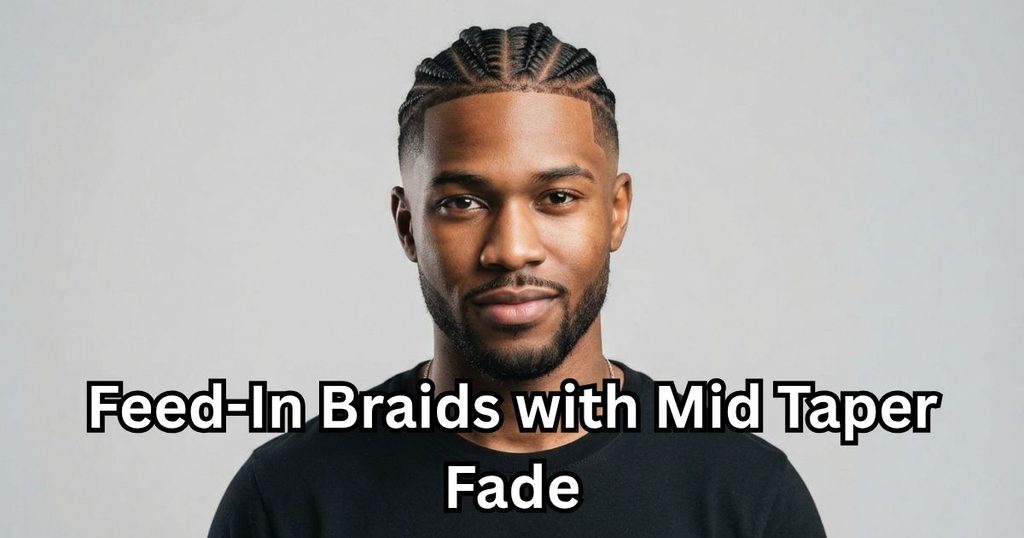 Feed-In Braids with Mid Taper Fade