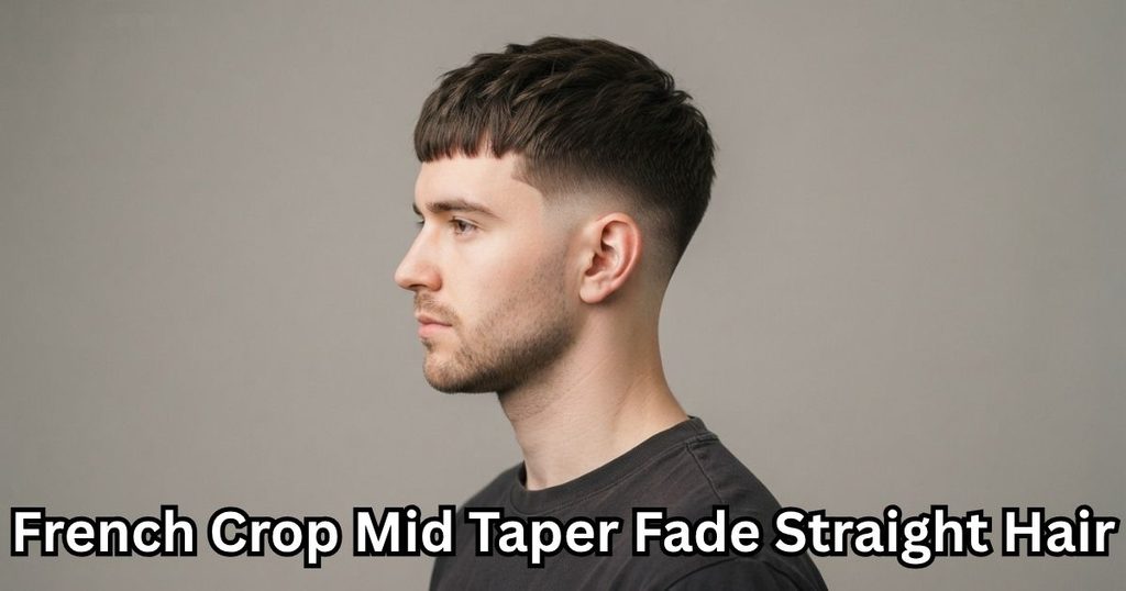 French Crop Mid Taper Fade Straight Hair