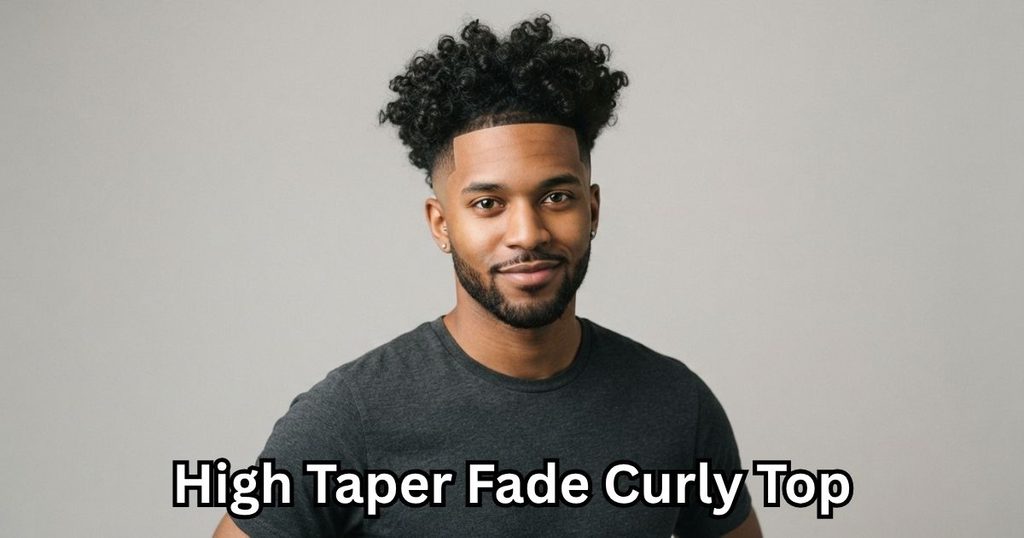 High Taper Fade Curly Top