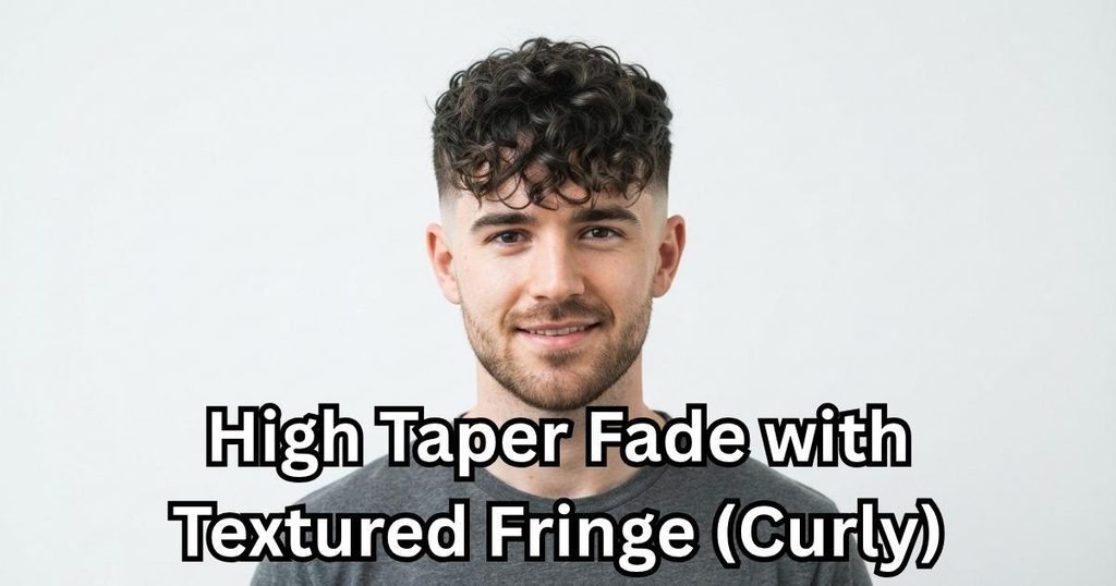 High Taper Fade with Textured Fringe (Curly)