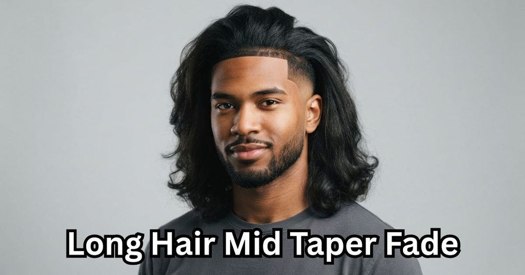 Long Hair Mid Taper Fade