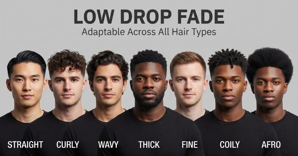 Low Drop Fade For Different Hair Types