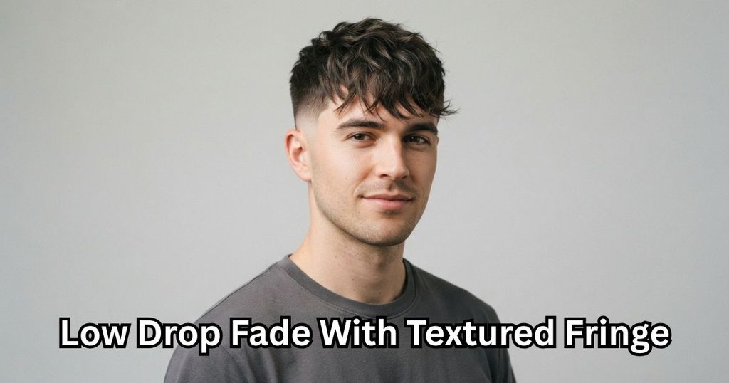 Low Drop Fade With Textured Fringe
