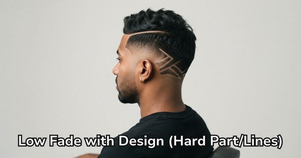 Low Fade with Design (Hard Part/Lines)