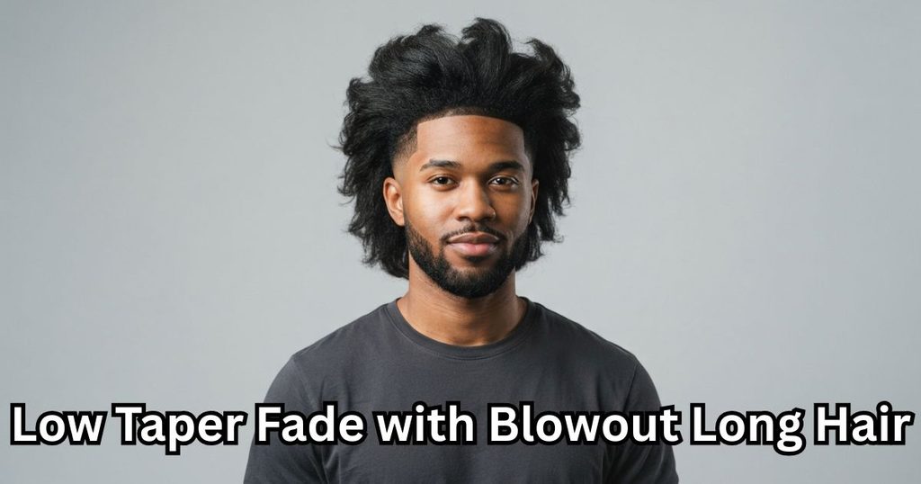  Low Taper Fade with Blowout Long Hair