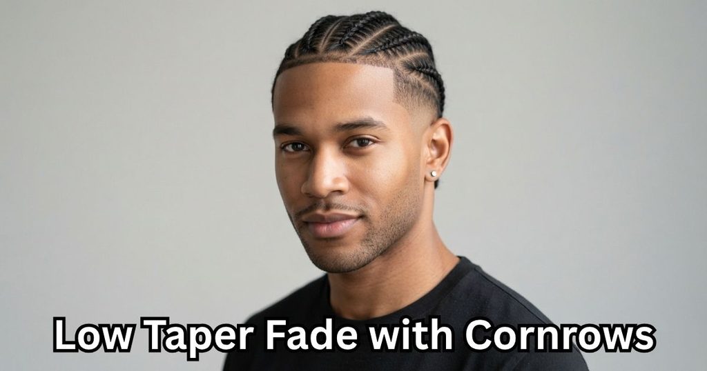 Low Taper Fade with Cornrows