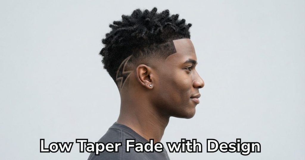 Low Taper Fade with Design
