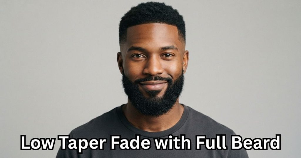 Low Taper Fade with Full Beard