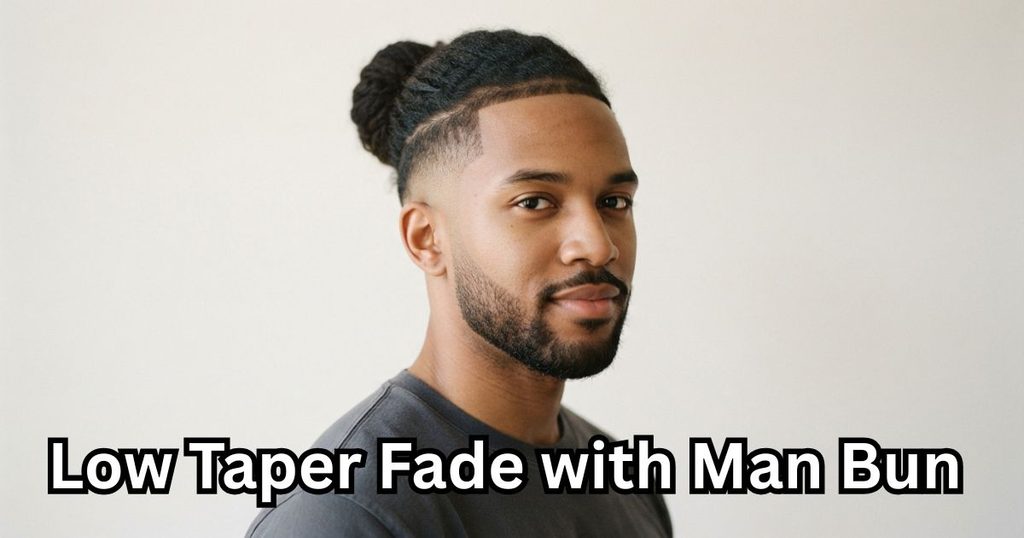 Low Taper Fade with Man Bun
