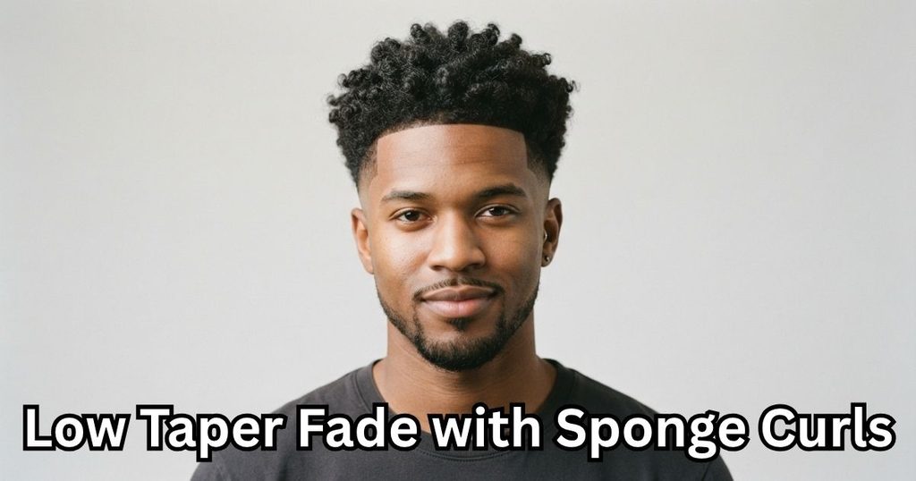 Low Taper Fade with Sponge Curls