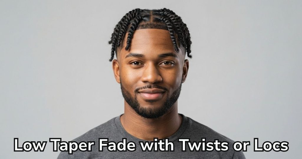 Low Taper Fade with Twists or Locs