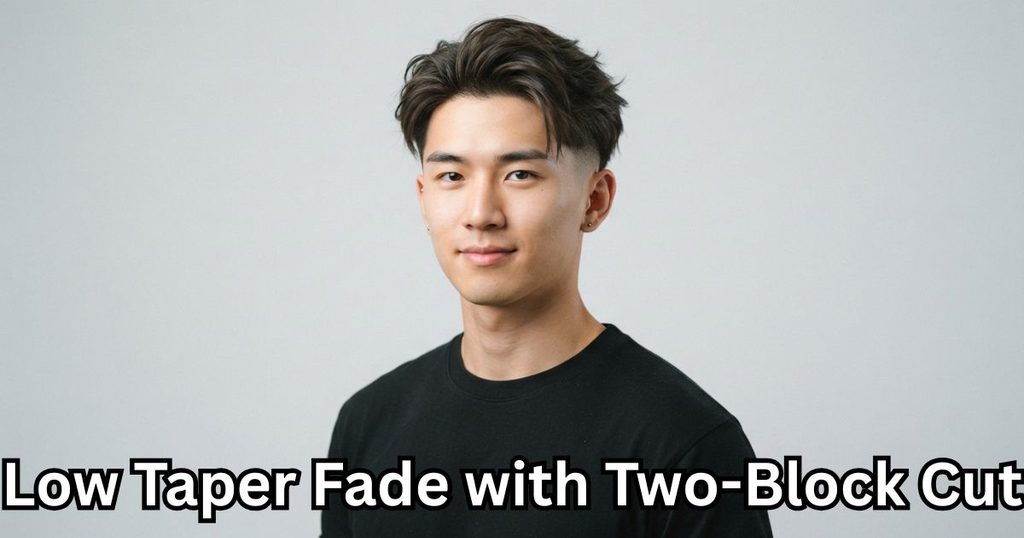 Low Taper Fade with Two-Block Cut
