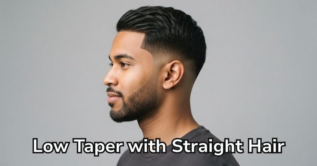 Low Taper with Straight Hair