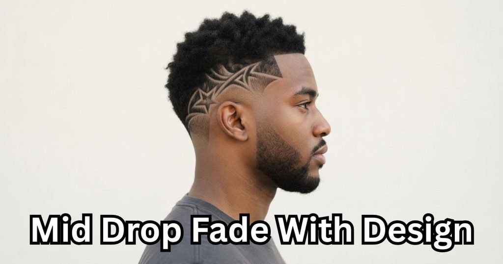 Mid Drop Fade With Design