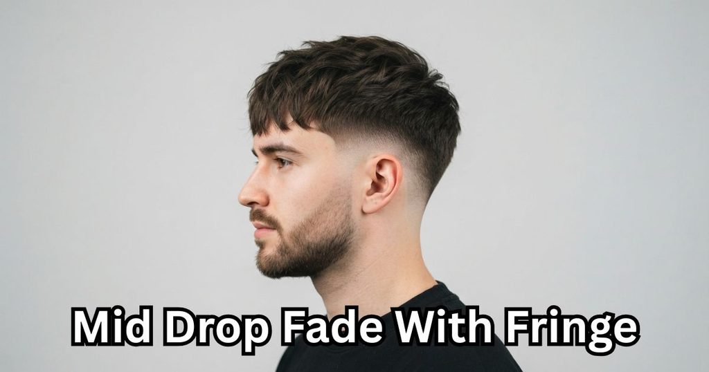 Mid Drop Fade With Fringe