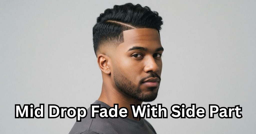 Mid Drop Fade With Side Part
