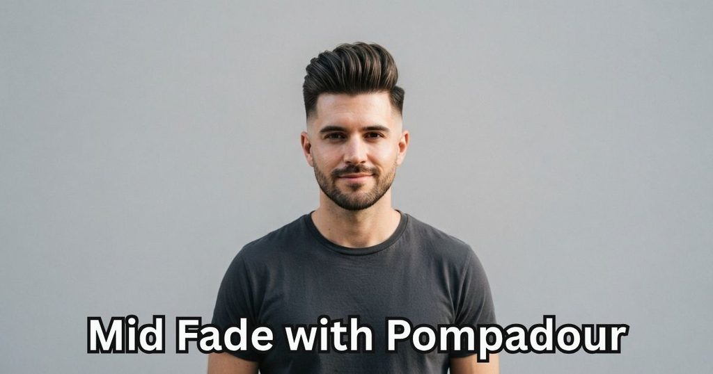 Mid Fade with Pompadour