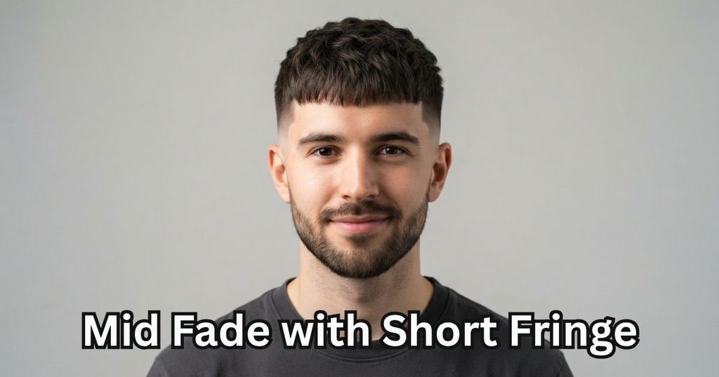 Mid Fade with Short Fringe