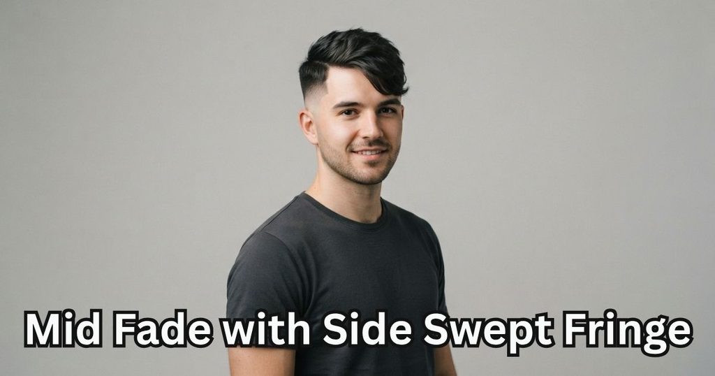 Mid Fade with Side Swept Fringe