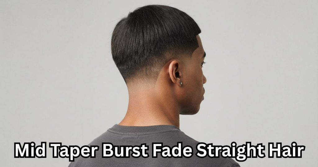 Mid Taper Burst Fade Straight Hair