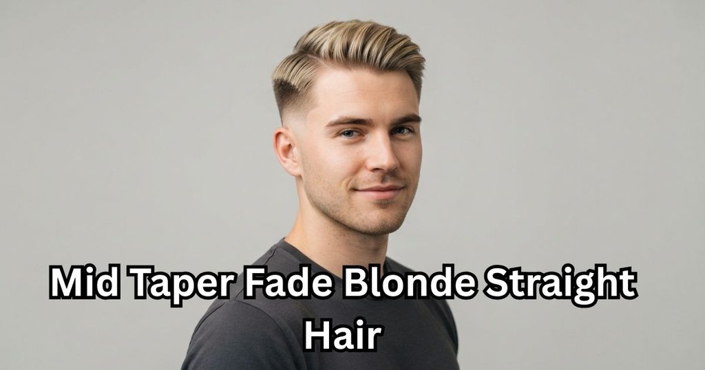 Mid Taper Fade Blonde Straight Hair
