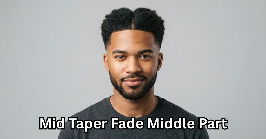 Mid Taper Fade Middle Part