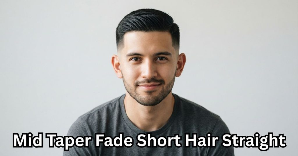 Mid Taper Fade Short Hair Straight
