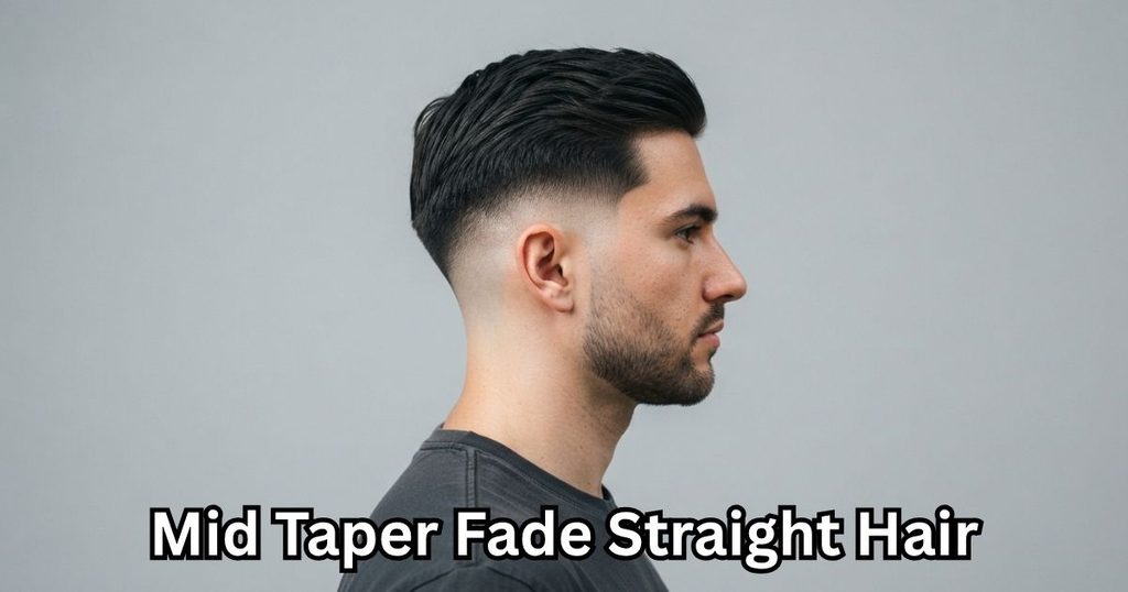 Mid Taper Fade Straight Hair