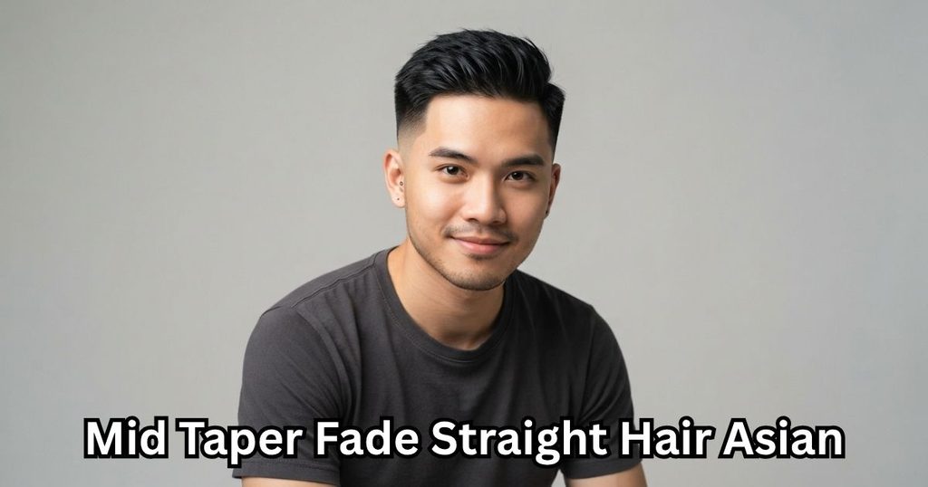 Mid Taper Fade Straight Hair Asian
