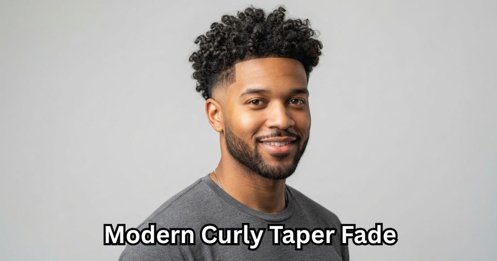 Modern Curly Taper Fade