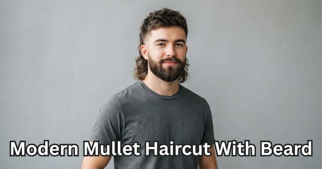 Modern Mullet Haircut With Beard