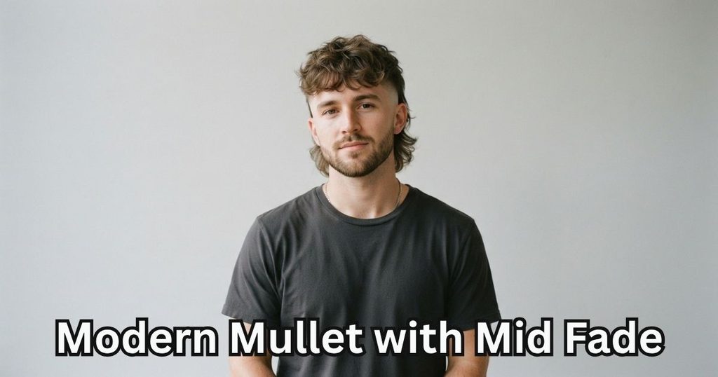 Modern Mullet with Mid Fade