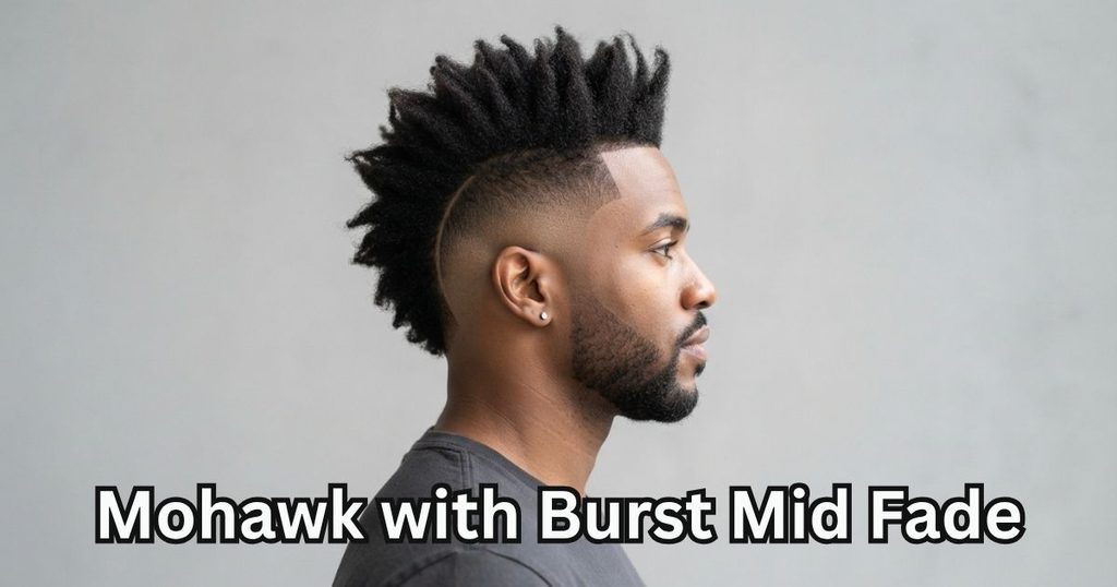 Mohawk with Burst Mid Fade
