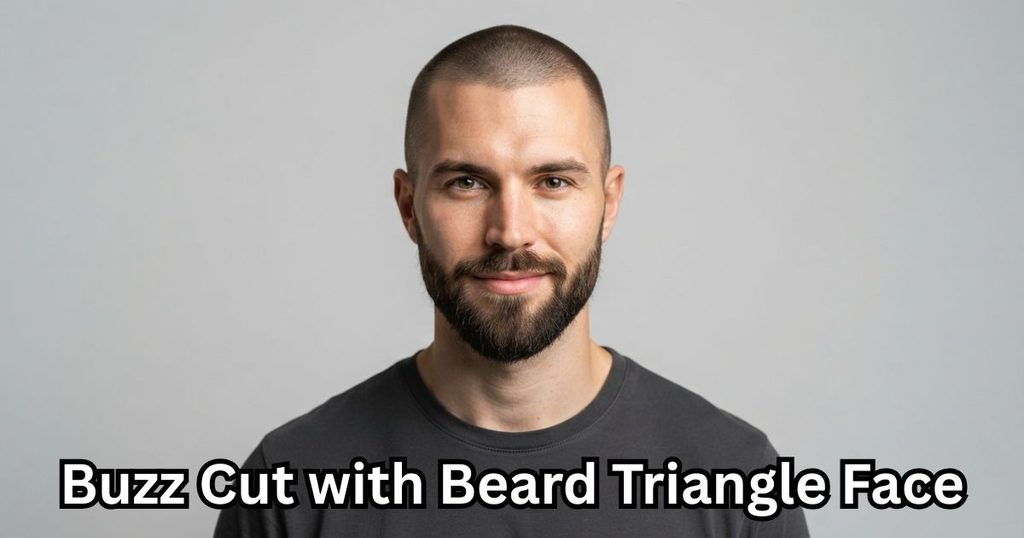 Buzz Cut with Beard Triangle Face