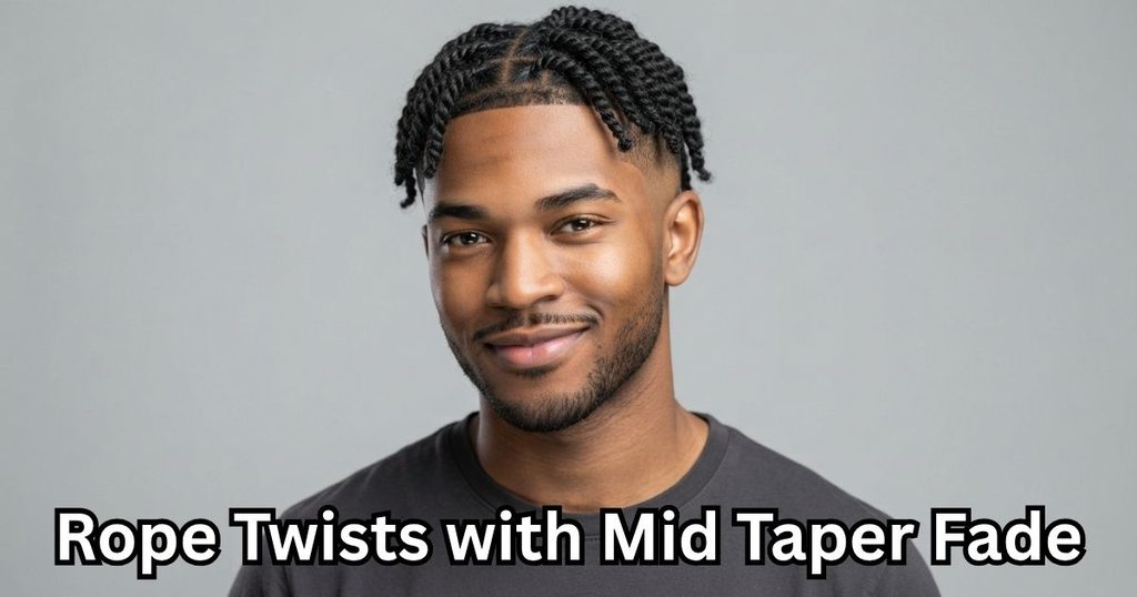 Rope Twists with Mid Taper Fade