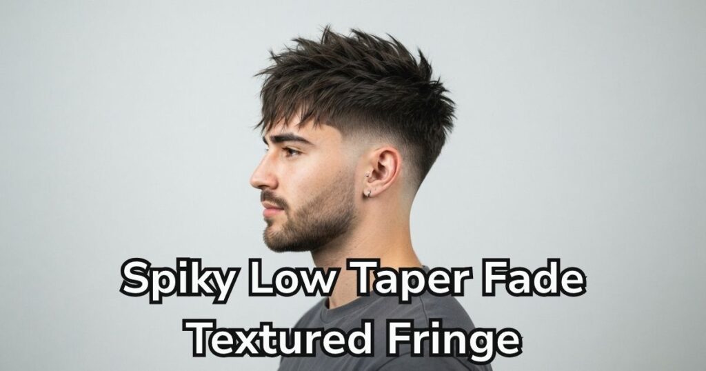 Spiky Low Taper Fade Textured Fringe