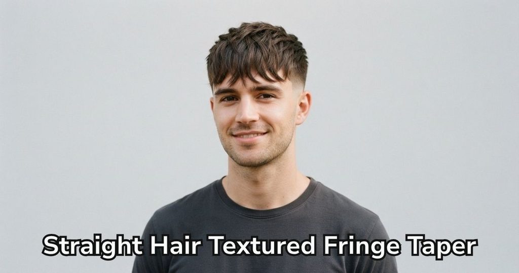 Straight Hair Textured Fringe Taper