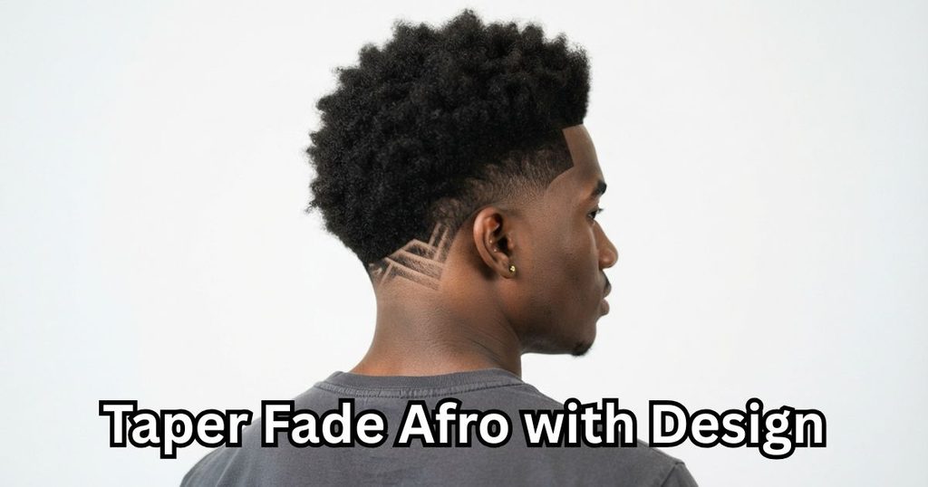 Taper Fade Afro with Design