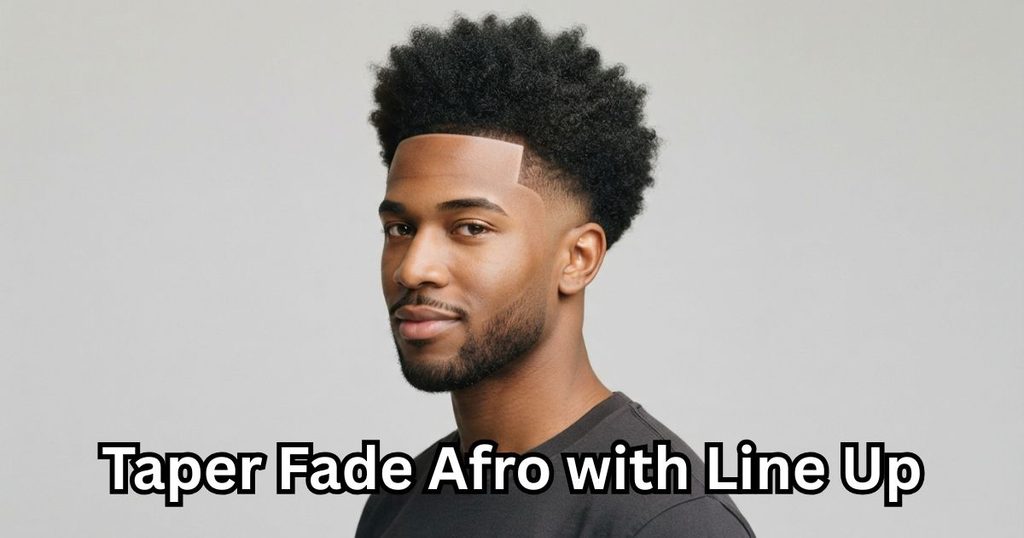 Taper Fade Afro with Line Up