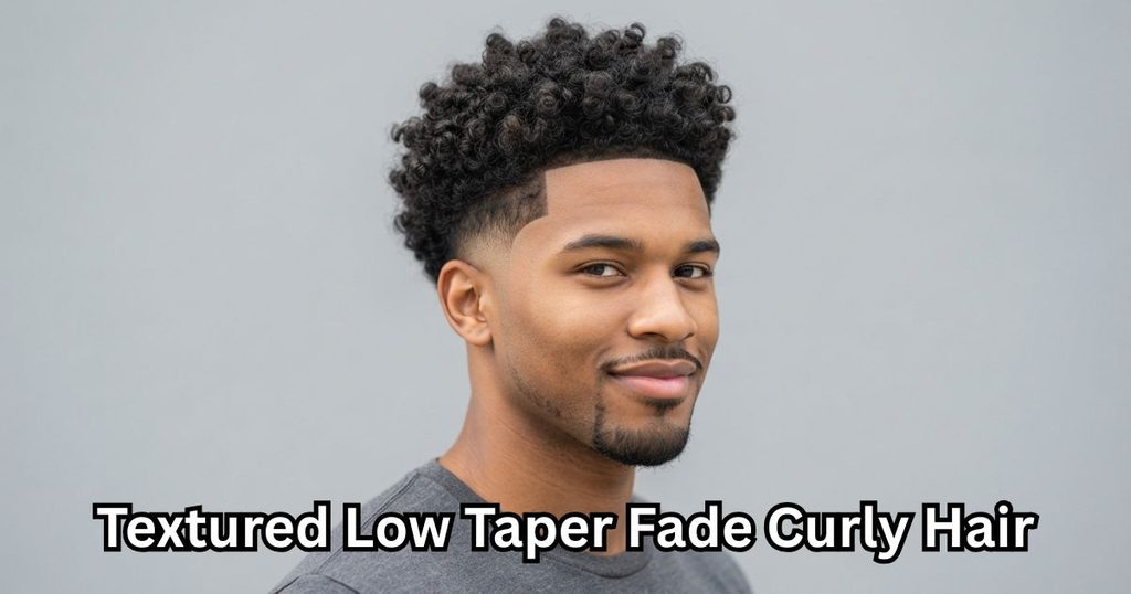 Textured Low Taper Fade Curly Hair