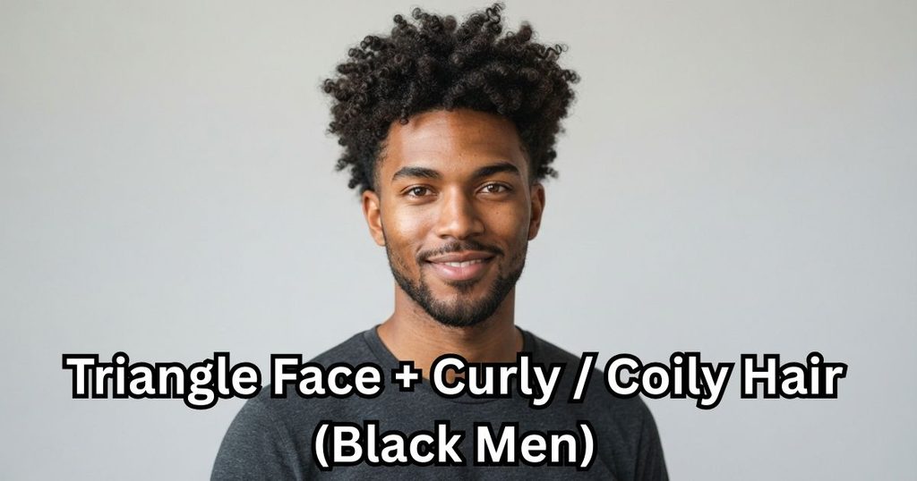 Triangle Face + Curly / Coily Hair (Black Men)