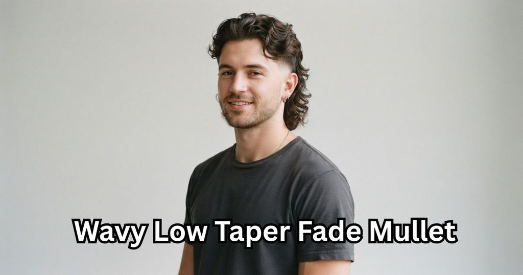 Wavy Low Taper Fade Mullet